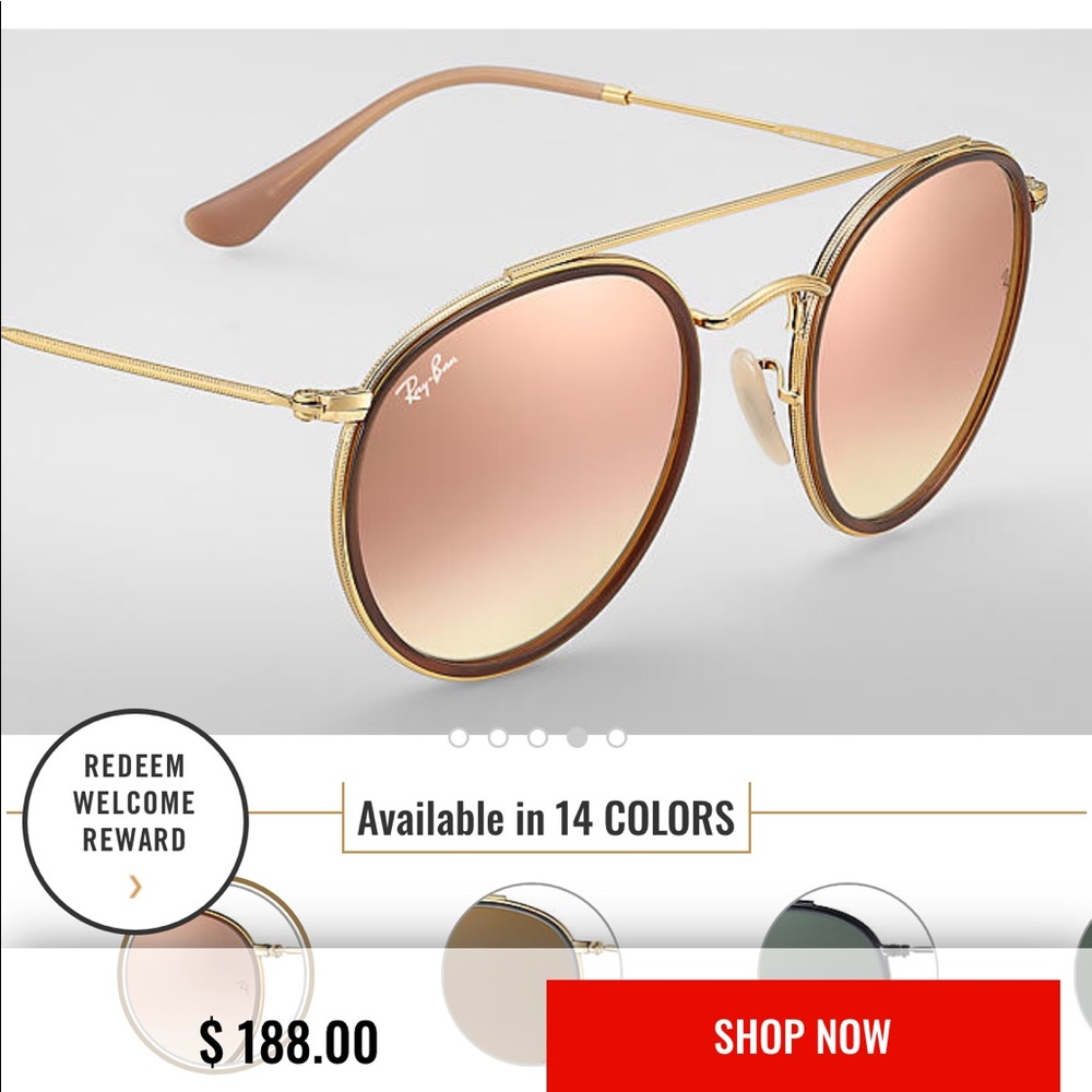 Reflective Round Double Bridge Raybans - Picture 3 of 7